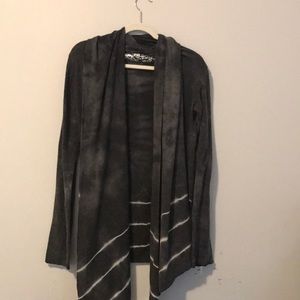 Grey striped long cardigan